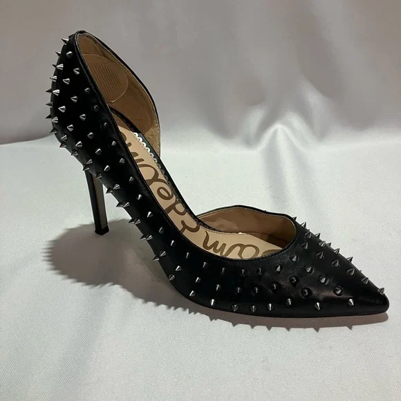 Sam Edelman Black Spiked Heels - Picture 1 of 5